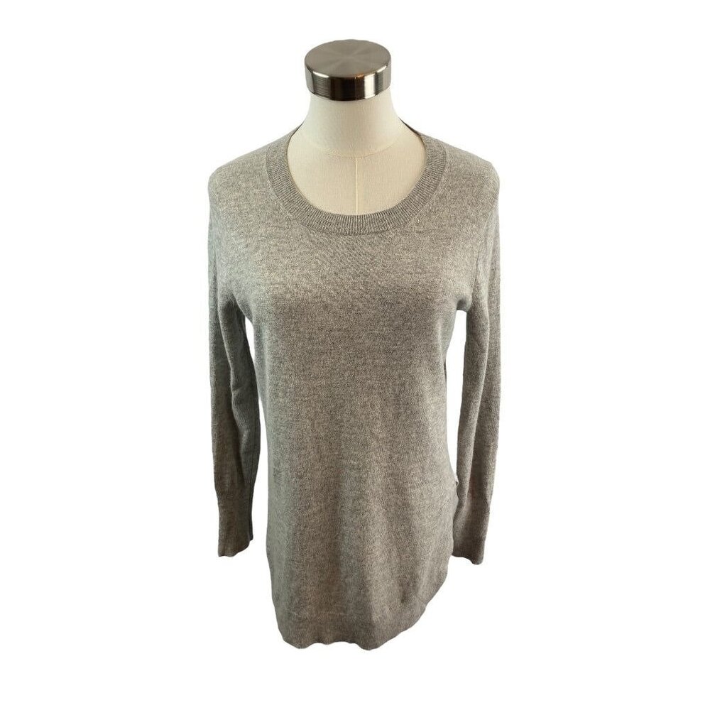 XS‎ J.Crew Women's Wool Blend Tunic Sweater Gray Round Neck AC624